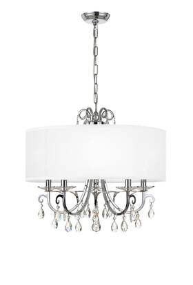 6625-ch-cl-saq Crystorama Lighting Group 6625-cl-saq Othello 5 Light 24 Inch W - Chrome