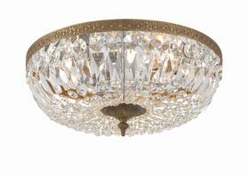 716-ob-cl-saq Crystorama Lighting Group 716-cl-saq Ceiling Mount 3 Light 16 Inch W - Brass