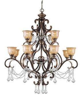 7512-bu-cl-mwp Crystorama Lighting Group 7512-cl-mwp Norwalk 12 Light 48 Inch W - Bronze