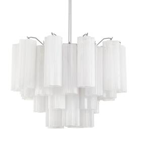Add-306-ch-wh Crystorama Lighting Group Add-306-wh Addis 6 Light 20 Inch W Waterfall - Chrome