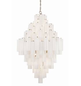 Add-319-ag-wh Crystorama Lighting Group Add-319-wh Addis 20 Light 31 Inch W Crystal - Brass