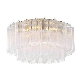 Add-321-ag-cl Crystorama Lighting Group Add-321-cl Addis 7 Light 22 Inch W Flush - Brass
