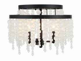 Pop-a5073-mk-fr Crystorama Lighting Group Pop-a5073-fr Poppy 3 Light 15 Inch W Flush - Black