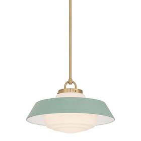 Crystorama Lighting Group Xan-8006-vg-gr Xan-8006 Xander 16 Inch W Pendant - Vibrant Gold / Green