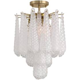 Oll-6004-ag-cl Crystorama Ceiling Ollie Semi-flush Mount Aged Brass