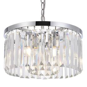 Cuaulans 077025639690 W-13 Inch Silver Crystal Chandelierbrushed Nickel 4 Lights Round K9 Crys