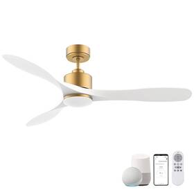 52-yj668-wg Cumilo 52 Inch Smart Ceiling Fans With Lights Remote Quiet Dc Motor Dimmable Gold