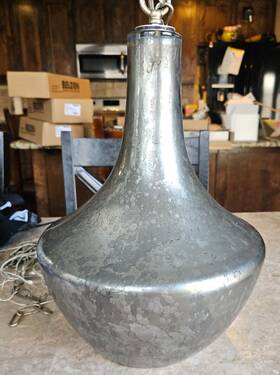 9000-0124 Currey And Company Segreto - 1 Light Pendant Mercury Glass Silver Pottery Barn 19 Inch Big Large