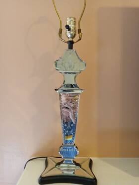 Ft02 Currey & Company 6452 And Co Vntg Lamp Mirrored Reversed-etched Front Beveled 24 Inch Retired