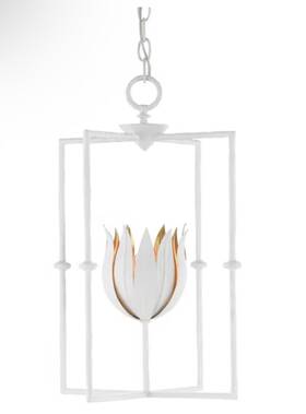 Currey & Company 9000-0630 And Tulipano White Lantern 20.5 Inch H X 10.5 W