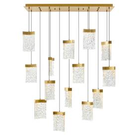 1587p48-14-624-rc Cwi 14 Lights 48x12 Gold Led Chandelier By Lighting