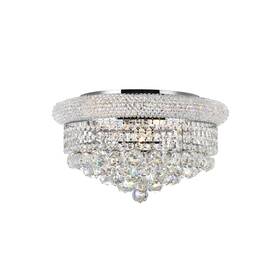 Cwi Lighting 695320003123 Empire 8 Light 20in Chrome Flush Mount With Crystals