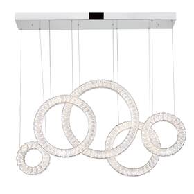 Cwi Lighting 695320066494 Celina Integrated Led 43in 5 Ring Chrome Chandelier