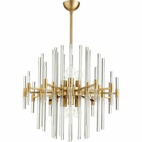 09224 Cyan Design Quebec Pendant Aged Brass Chandelier Modern Large Light 26 In