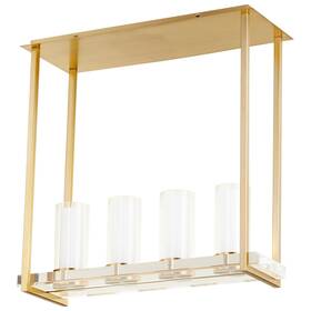 09226 Cyan Design Pendant Light Orion 4-light Small Aged Brass Iron Acrylic Glass