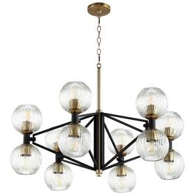 10966 Cyan Design Helios 14 Inch Chandelier Noir/aged Brass -