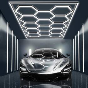 900w Cyancliff 797422029503 Hexagon Garage Led Lights.14 Grid 108000lm 6500k Hex Honeycomb Ceiling L