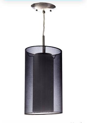 282ws-815-sc Dainolite Lighting 282ws815sc One Light Pendant Frosted Glass Organza Black