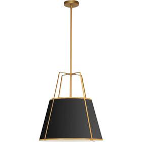 Tra-1p-gld-bk Dainolite Lighting Trapezoid Pendant Gold With Black