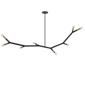 Mor-608hp-mb-agb Dainolite Mor-608hp Morgan 8 Light 60 Inch W Abstract Chandelier - Black