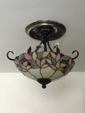 795527 Dale Tiffany Crystal Leaf Semi Flush Mount Lamp/chandelier #795527