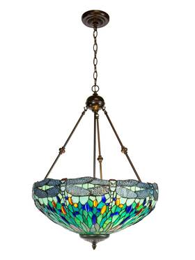 Th21070 Dale Tiffany Anacapa Dragonfly Inverted Hang Fixture Dark Brown