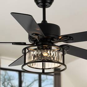 Dw2067-hwj Dawn Whisper 52 Inch Chandelier Ceiling Fans With Lights And Remote Quiet Reversible D