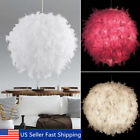 Ddj797180 Unbranded Elegant Fluffy Feather Ceiling Pendant Lights Wall Fixture Chandelier