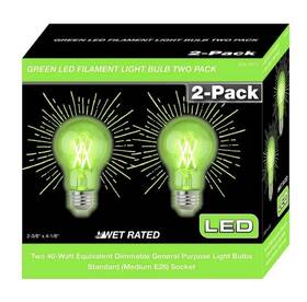 Lb24013 Deals By Shane 40w Equivalent Clear Dimmable A19 E26 Green Led Light Bulb - 2 Pack 4 Bulbs