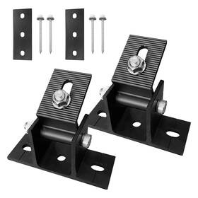 Gfqjdz01 Deeledm 2 Pack Adjustable Solar Panel Tilt Mount Bracket Base Angle 10-60 Flat