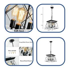 Deelight 968951523071 4-light Chandeliers With Dimmable And Height Adjustable No