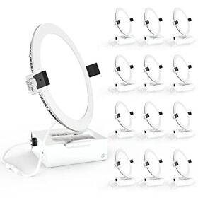 Deepn 12 Pack Led Recessed Lighting 6 Inch 5000k Daylight 12w 110w Eqv