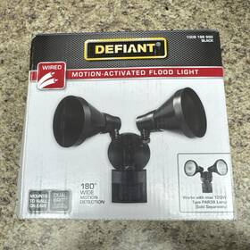 Defiant 058219857113 Par 180-degree Black Motion Activated Wired Outdoor 2-head Dusk-to-dawn