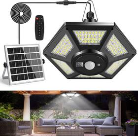 Deogos 727824834931 Solar Shed Light Pendant Indoor Outdoor 180 Led One Pack Black