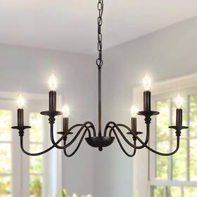 Depuley 414852016508 Farmhouse Chandelier For Dining Room 6-light Black Industrial Kitchen Island