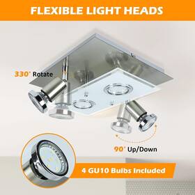 Ws-fng38-40b Depuley 4 Lights Led Track Lighting Fixture Modern Directional Ceiling Spot Kitchen Tra