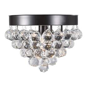 579433 Design House 044321579432 Madrid 12-1/2 Inch 1 Bronze Semi-flush Mount Crystal Ceiling Light