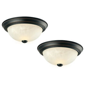 587519 Design House 2-light Oil Rubbed Bronze Flush Mount Pk2