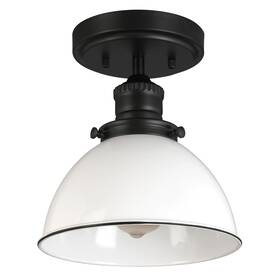 588319 Design House Savannah 8 Inch W Semi-flush Ceiling Fixture - Black