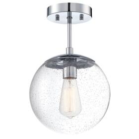 588517-pc Design House 588517 Gracelyn 9 Inch W Semi-flush Globe Ceiling Fixture - Chrome