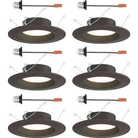 Designers Fountain 046335128903 Led Recessed Ceiling Lights 6 Pack 5 Inch /6 Retrofit Trim With E26 Socket Adap