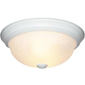 1257l-wh-al Designers Fountain Decorative 3-light Flush Mount White Finish With Alabaster