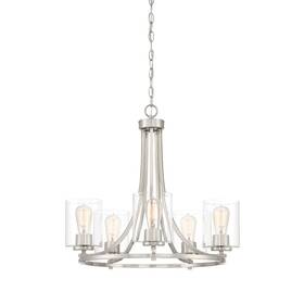 93085-sp Designers Fountain Liam 5 Light Chandelier Platinum/clear -