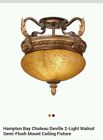 16021 Deville Bay Walnut Flush Hampton Chateau Semi Mount Fixture