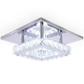 Diisunbihuo 428803398300 Modern Crystal Chandelier 7.9 Inches Led Ceiling Light Mini Square Flush Moun