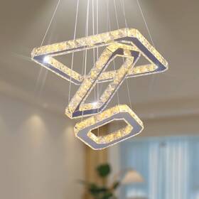 Diisunbihuo 428803398591 Modern Crystal Chandeliers Led Square Chandelier Pendant Lights Pe