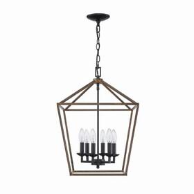 66201 Dining Room Chandelier 83 In. 6-light Dimmable Adjustable Height Metal Black