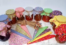 Dlk-ktch-141 Dlk - 50 Pieces 100% Cotton Fabric Jar Cover Cloth 6.7 In W