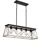 Dlpn86361 Dearlan Rectangular Chandelier Rustic Linear Island Chandeliers Modern 781520242278