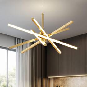 Ym01 Dniwmdd Gold Sputnik Chandelier 31.5 Inch Dimmable Led